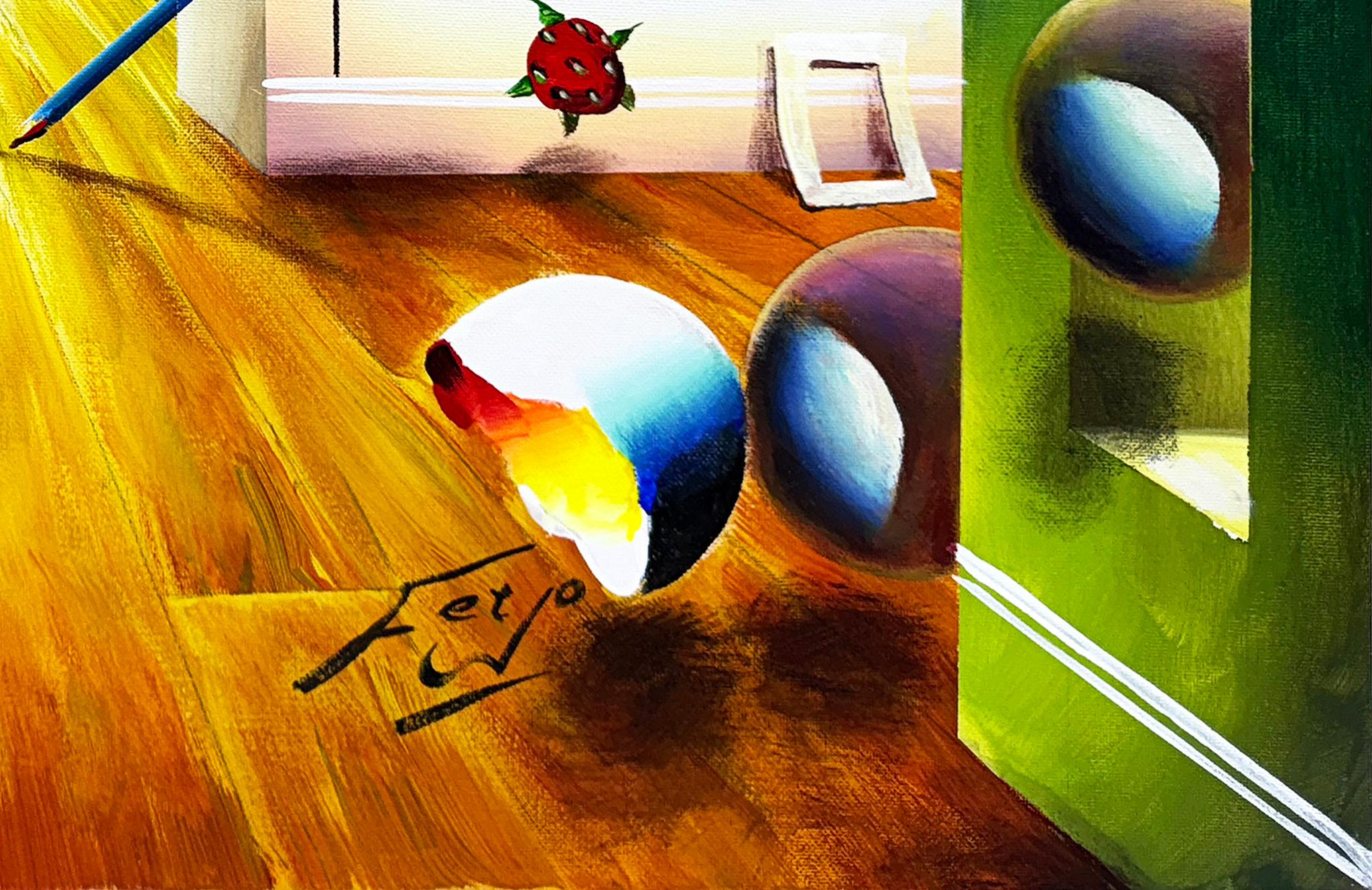 Majestic Hallway (large original painting on canvas) - Painting by Ferjo, Fernando de Jesus Oliveira