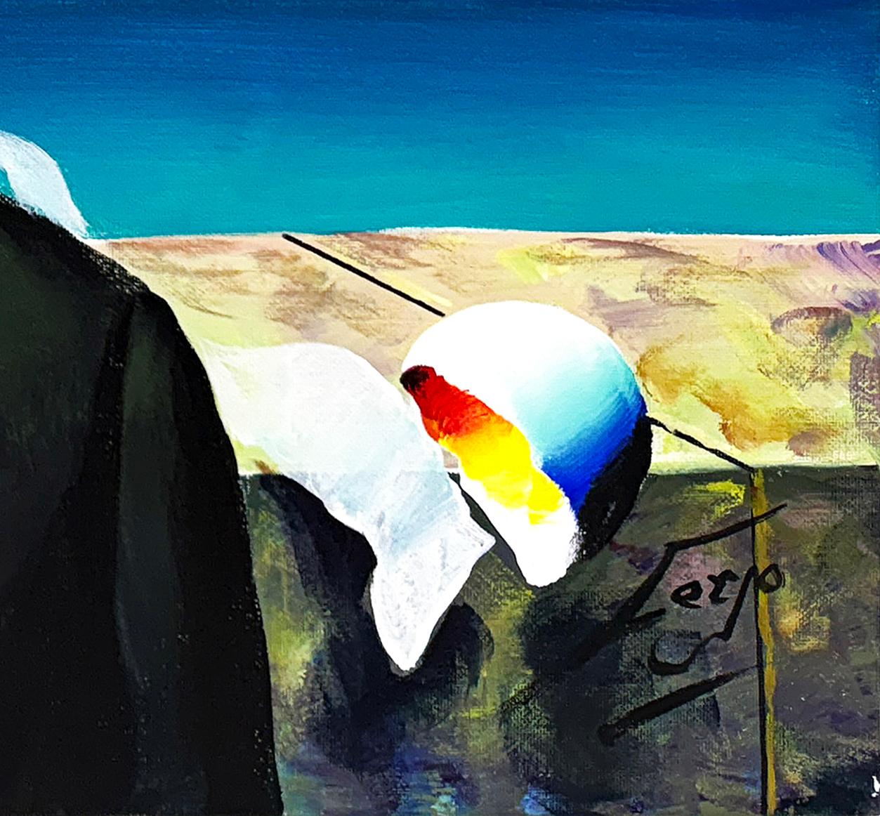 Man in a Bowler Hat (large original painting on canvas) - Painting by Ferjo, Fernando de Jesus Oliveira
