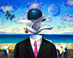 Man in a Bowler Hat (large original painting on canvas)