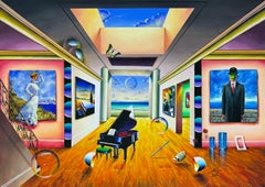 Master Collection, Huge Original Painting on Canvas, Hand Signed, Surrealism
