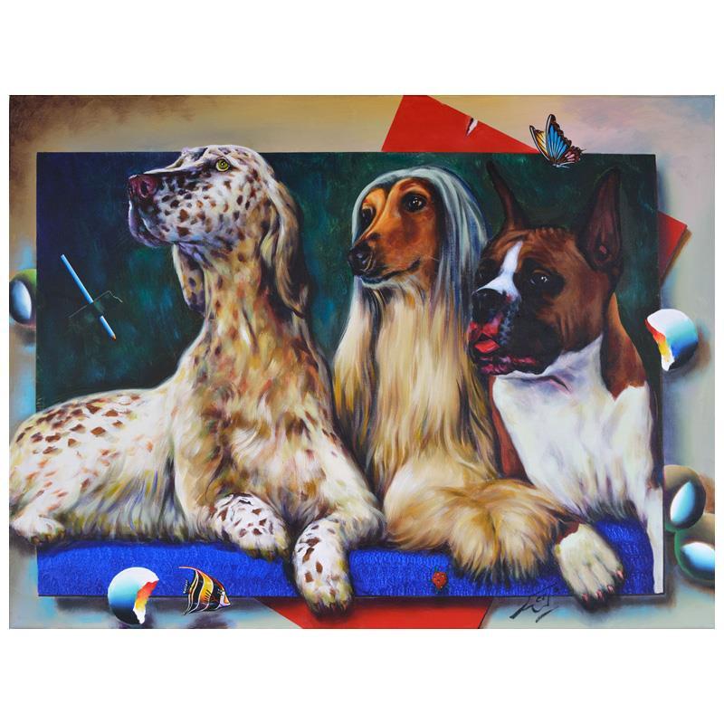 Ferjo, Fernando de Jesus Oliveira Animal Painting – „Porträt der Liebe“, Originalgemälde auf Leinwand