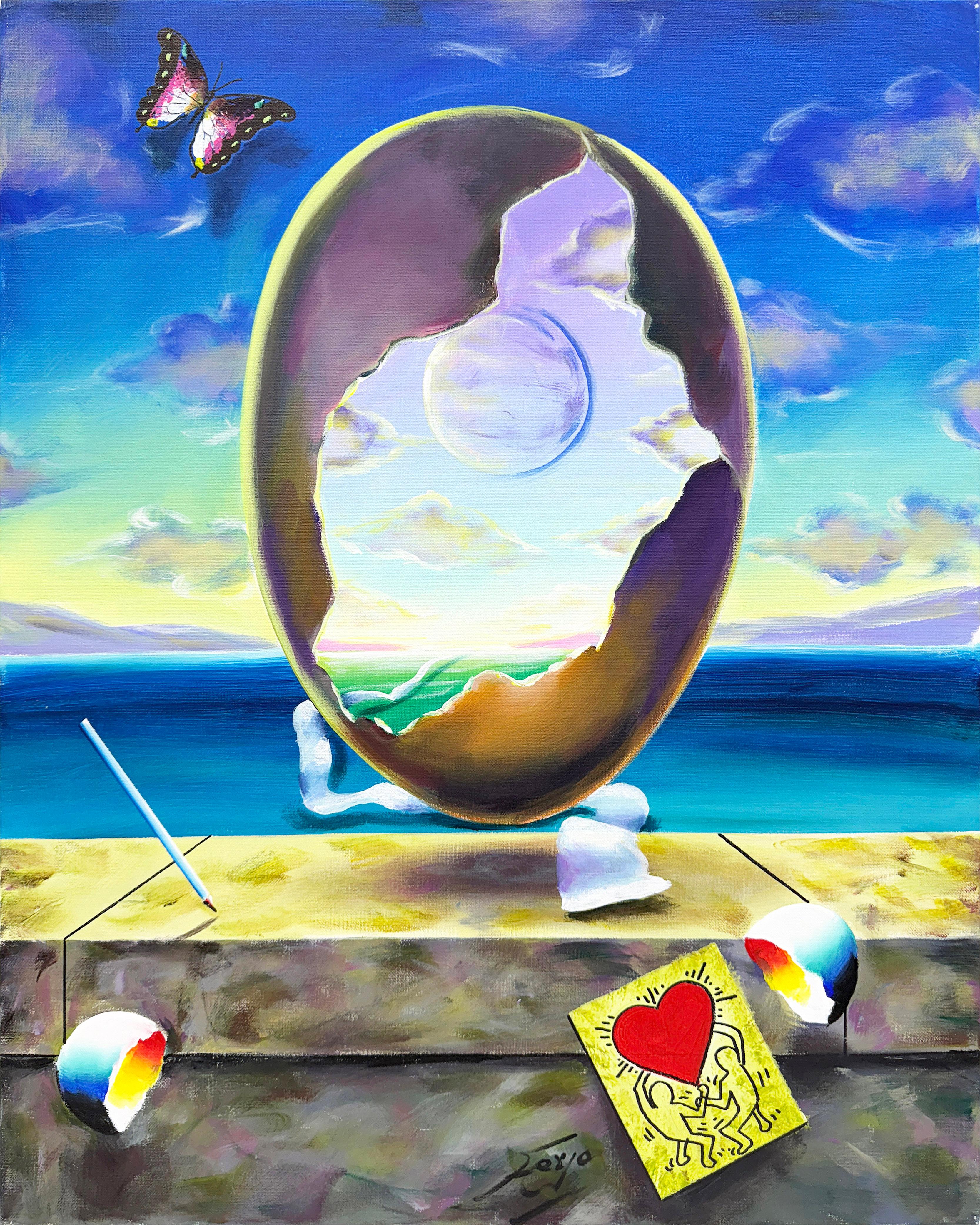 Surrealistischer Blick (großes Originalgemälde auf Leinwand)