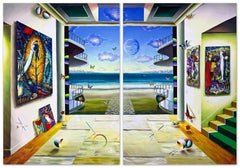 Vista surrealista (díptico), gran cuadro original