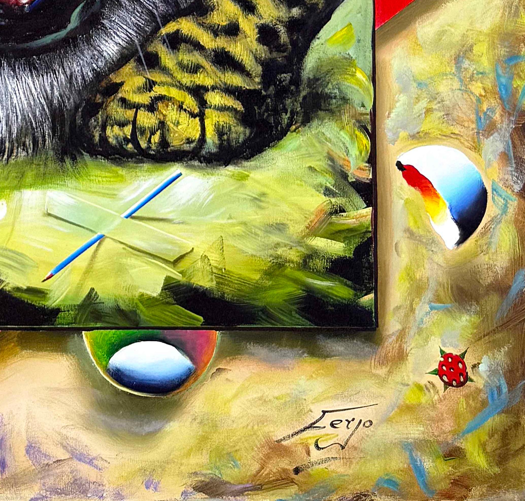 Tiger Gaze (huge original painting on canvas) – Painting von Ferjo, Fernando de Jesus Oliveira