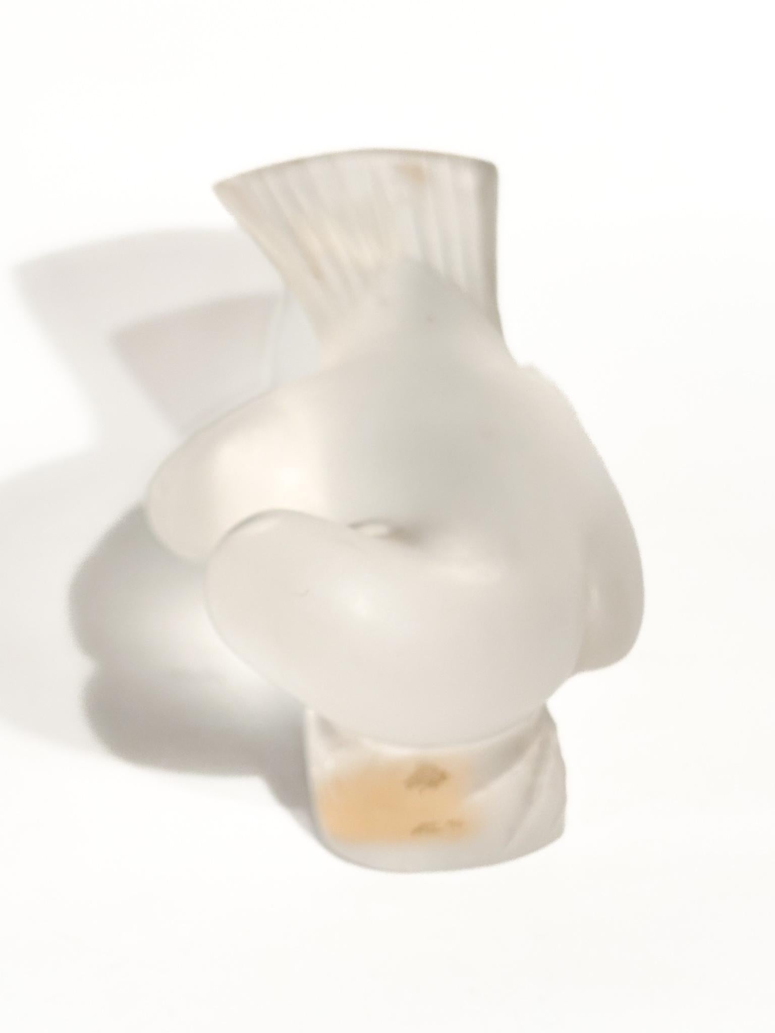 French Fermacarte a Forma di Passero in Cristallo di Lalique Anni 50 in vendita