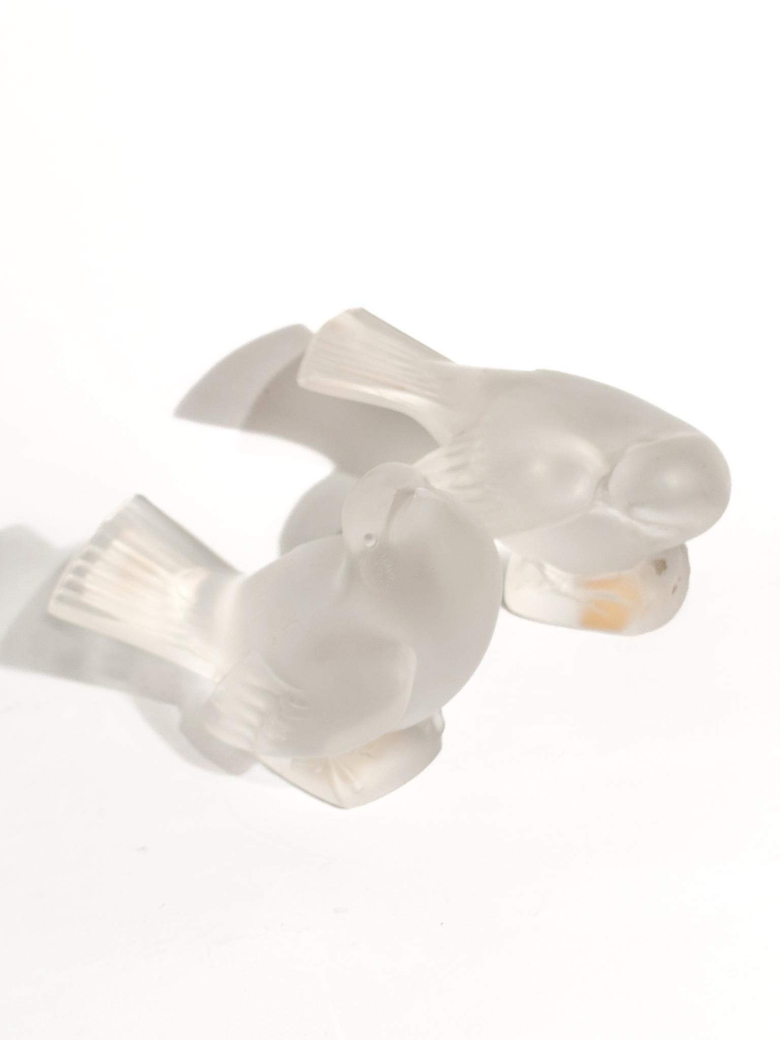 Fermacarte a Forma di Passero in Cristallo di Lalique Anni 50 in vendita 1