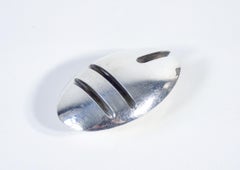 Lino SABATTINI designer paperweight in silver-plated metal, Italy, 1970s/1980s