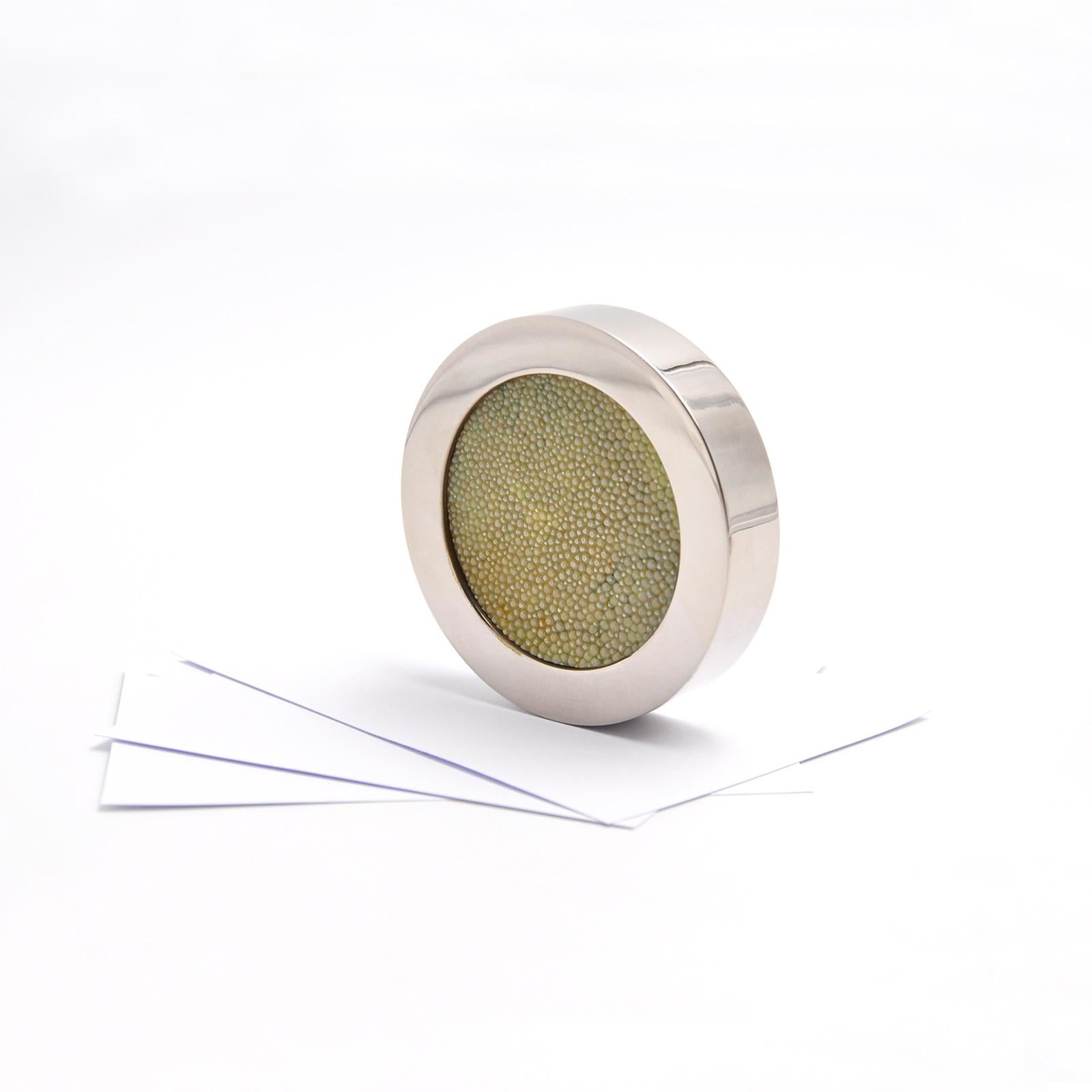 Modern Shagreen Galuchat Design Leather Paperweight - GALUCHARME Collection For Sale