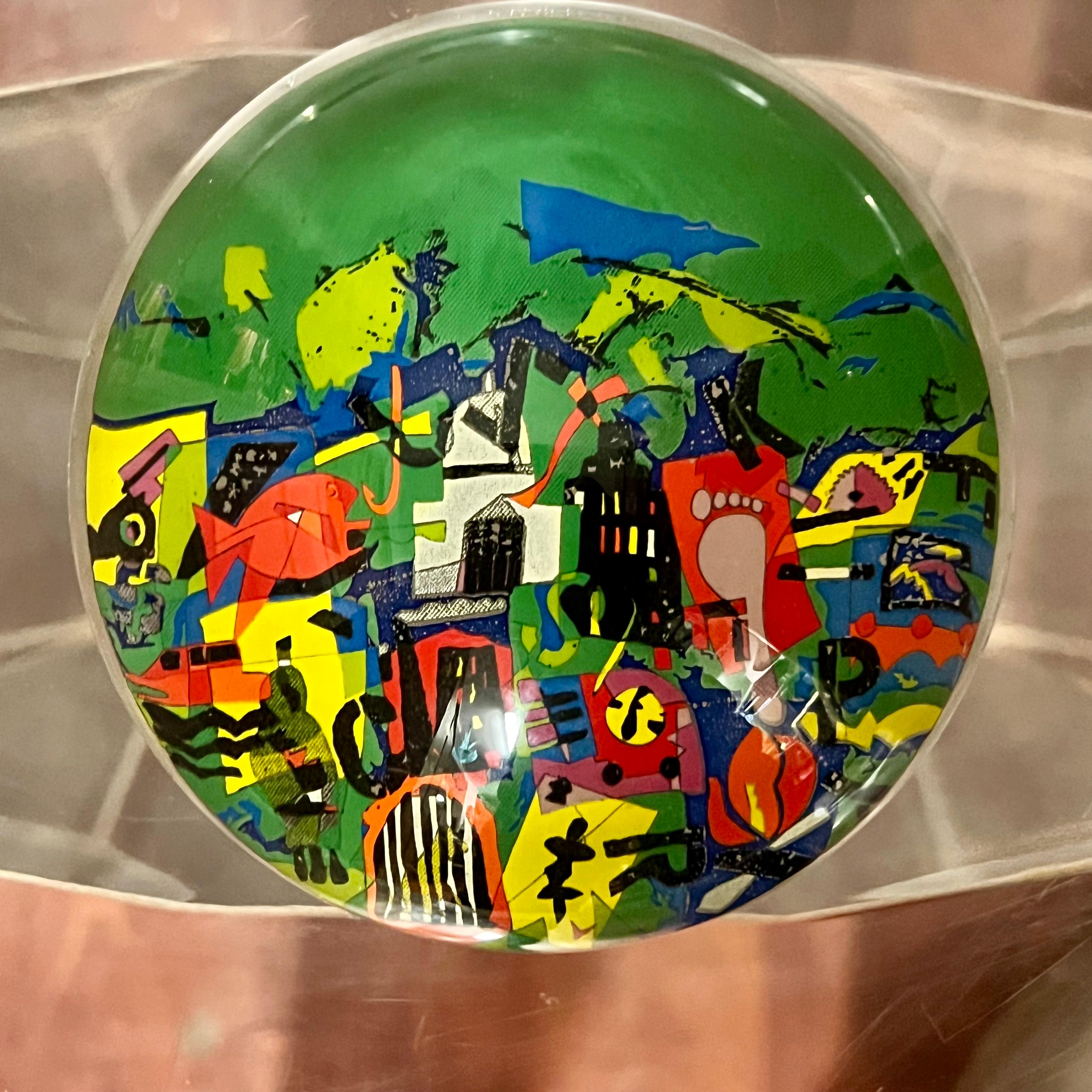 Moderne Fermacarte in Vetro di Murano - U. Nespolo in Serie Numerata - Italia - Anni '80
