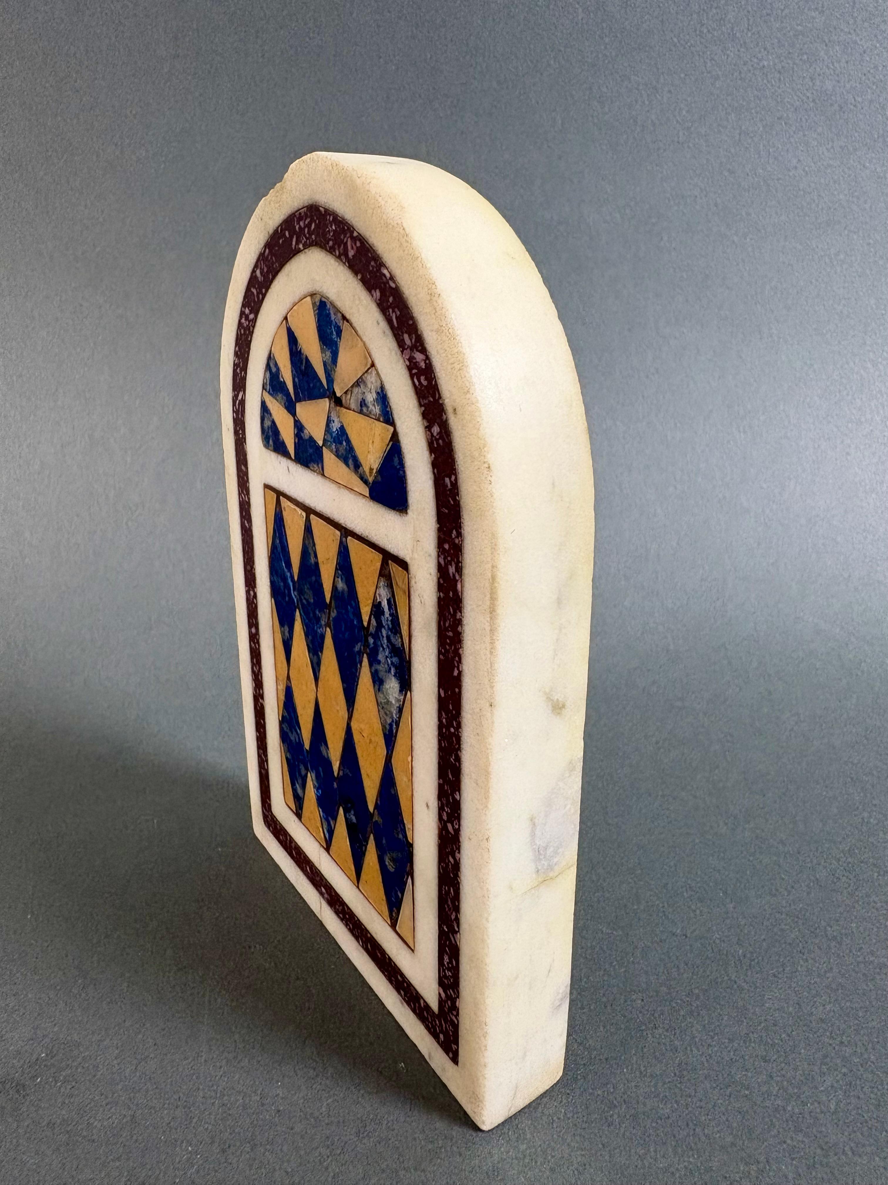 Italian Souvenir Grand Tour Mosaic Marble and Stonework Paperweight  Architecture For Sale