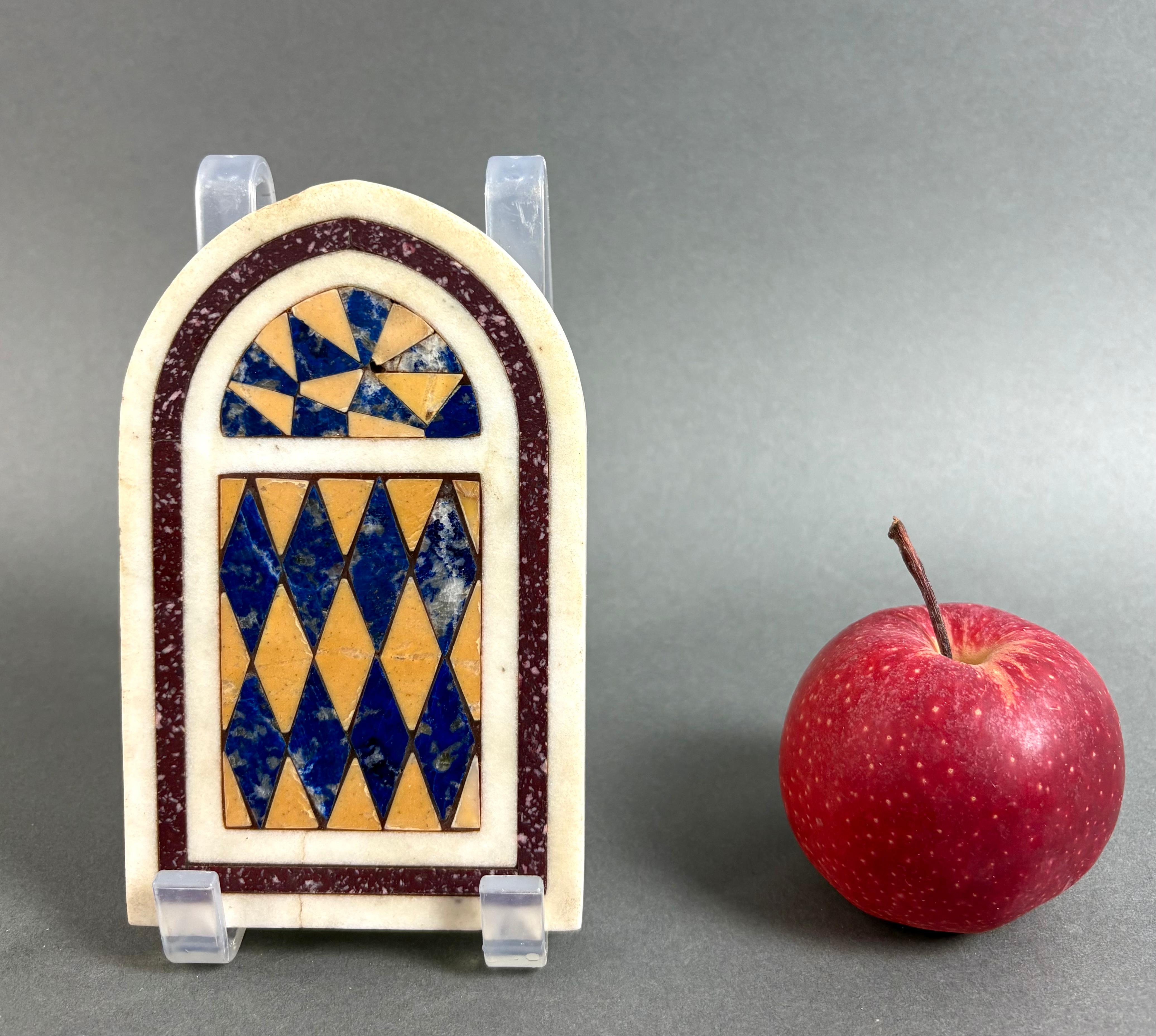 19th Century Souvenir Grand Tour Mosaic Marble and Stonework Paperweight  Architecture For Sale