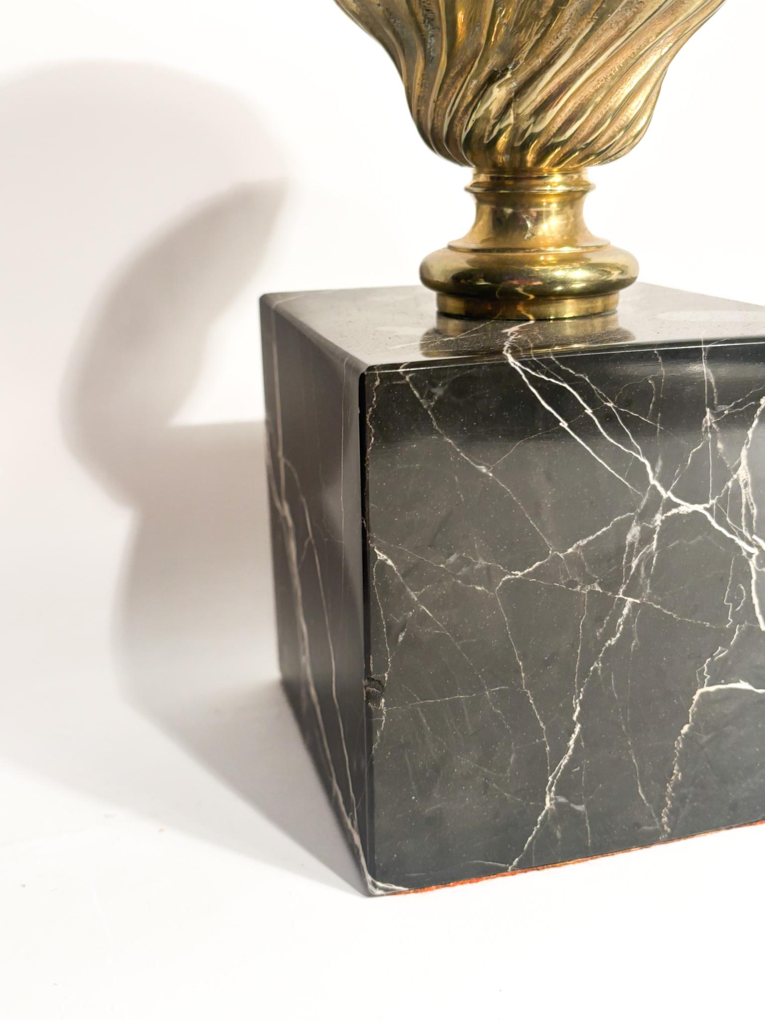 Fermaporta in Marmo Nero e Bronzo Anni 50 In condizioni buone in vendita a Milano, MI