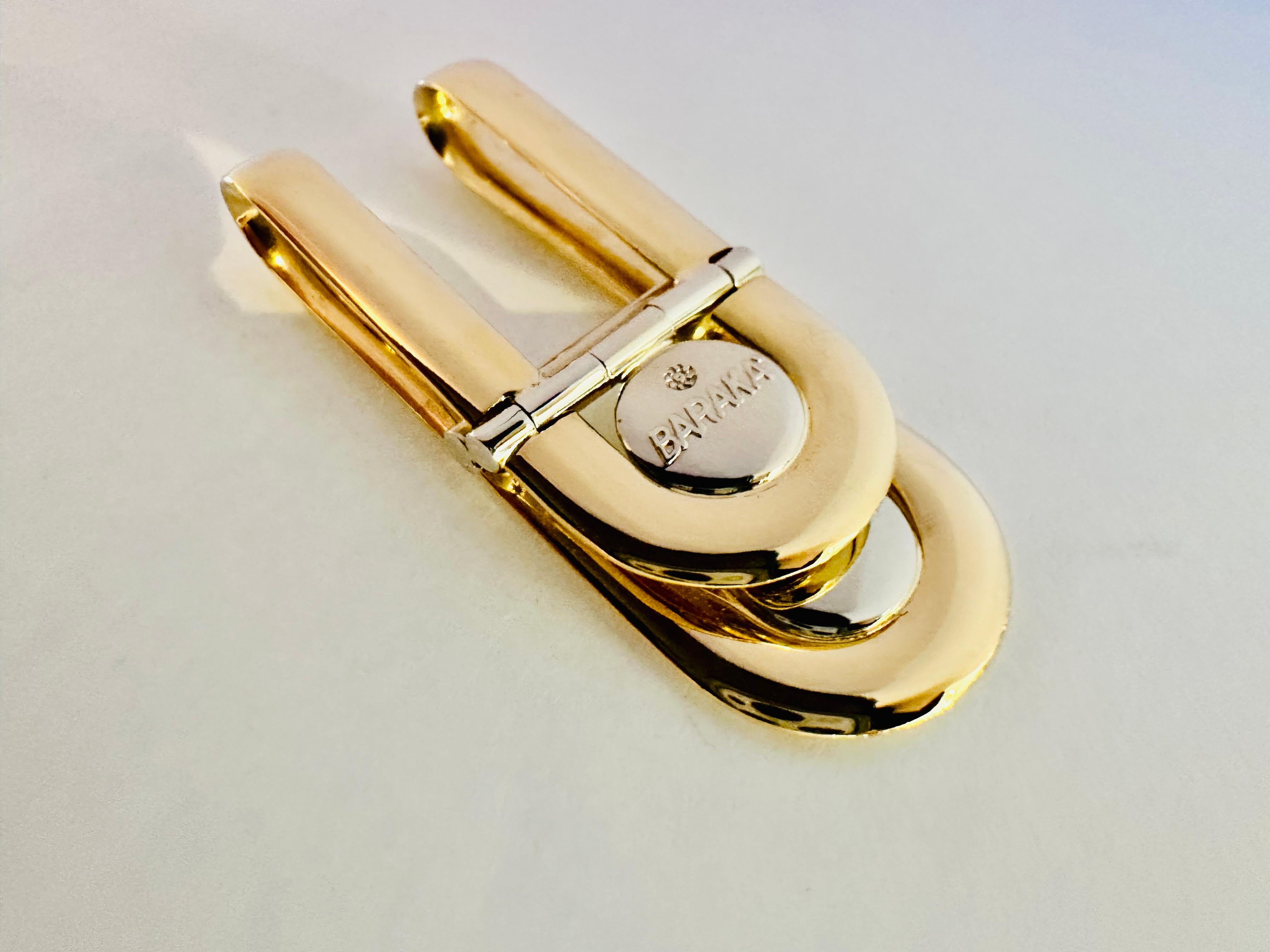 Pinza para billetes Baraka de oro amarillo y blanco de 18 quilates - Diseño exclusivo en venta 2