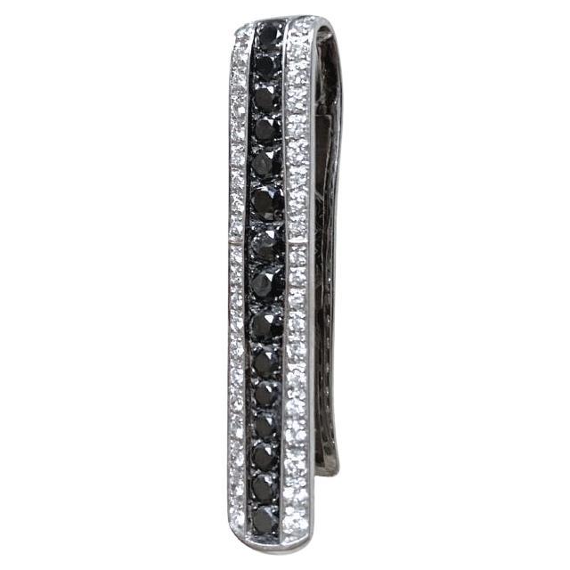Pinces à billets en or avec diamants noirs et blancs