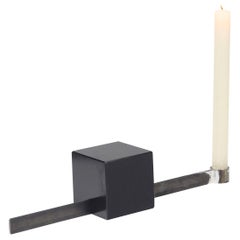 Fermatempo, Contemporary Candleholder or Sculptures in Marble and Iron
