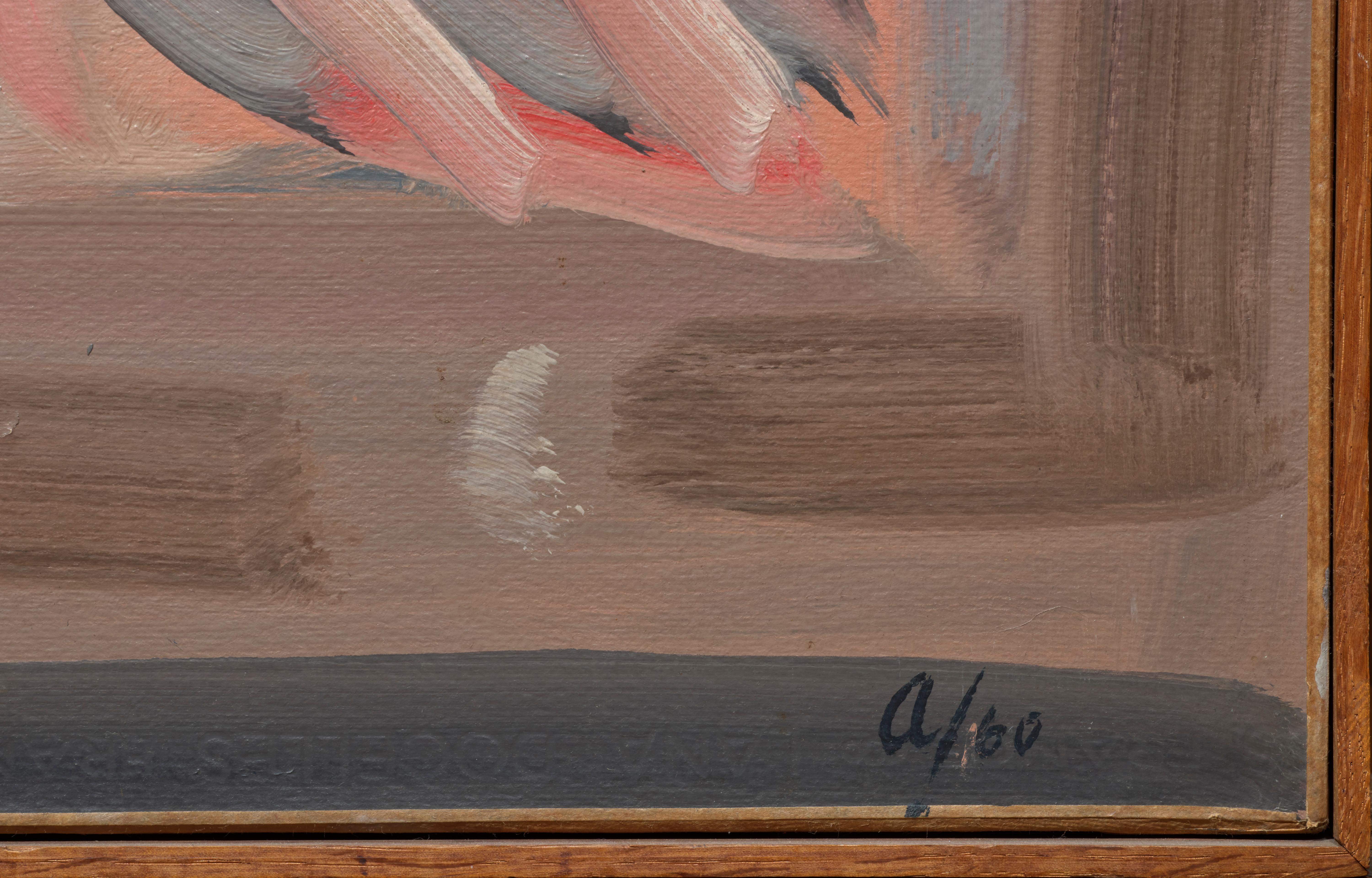 Infanta - Estudio número 6, pintura de 1960 de Fermín Aguayo según Velázquez - Figurative Painting Marrón de Fermin Aguayo