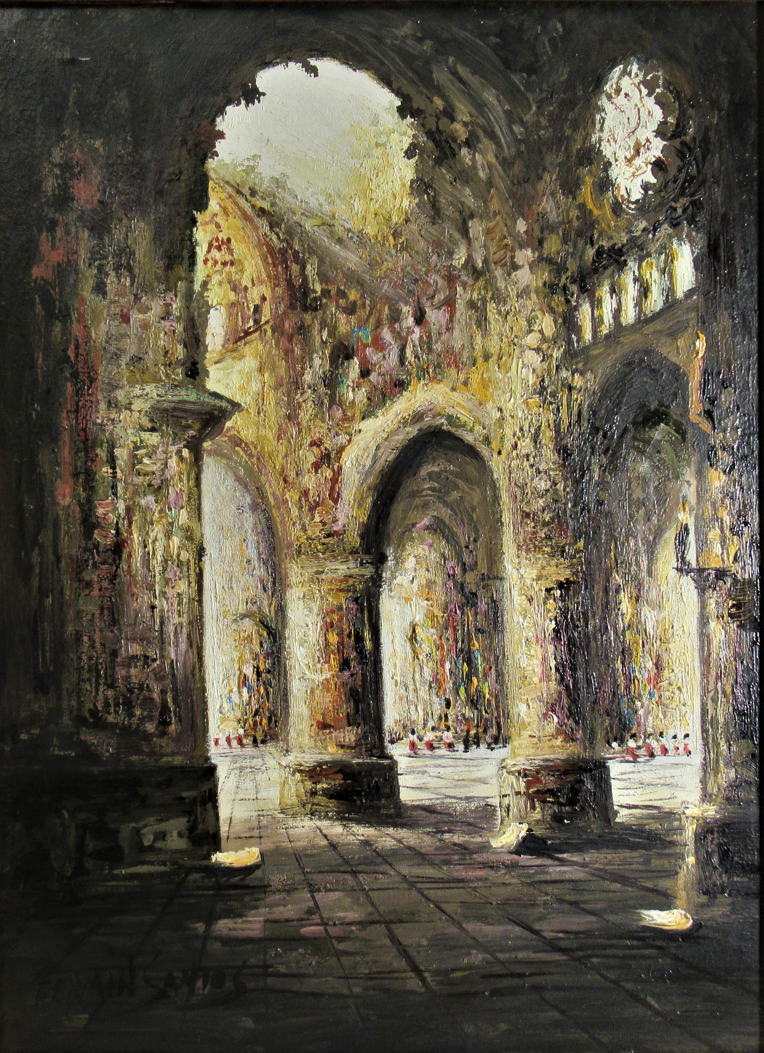 Catedral de Toledo, Espana - Painting by Fermin Santos Alcalde