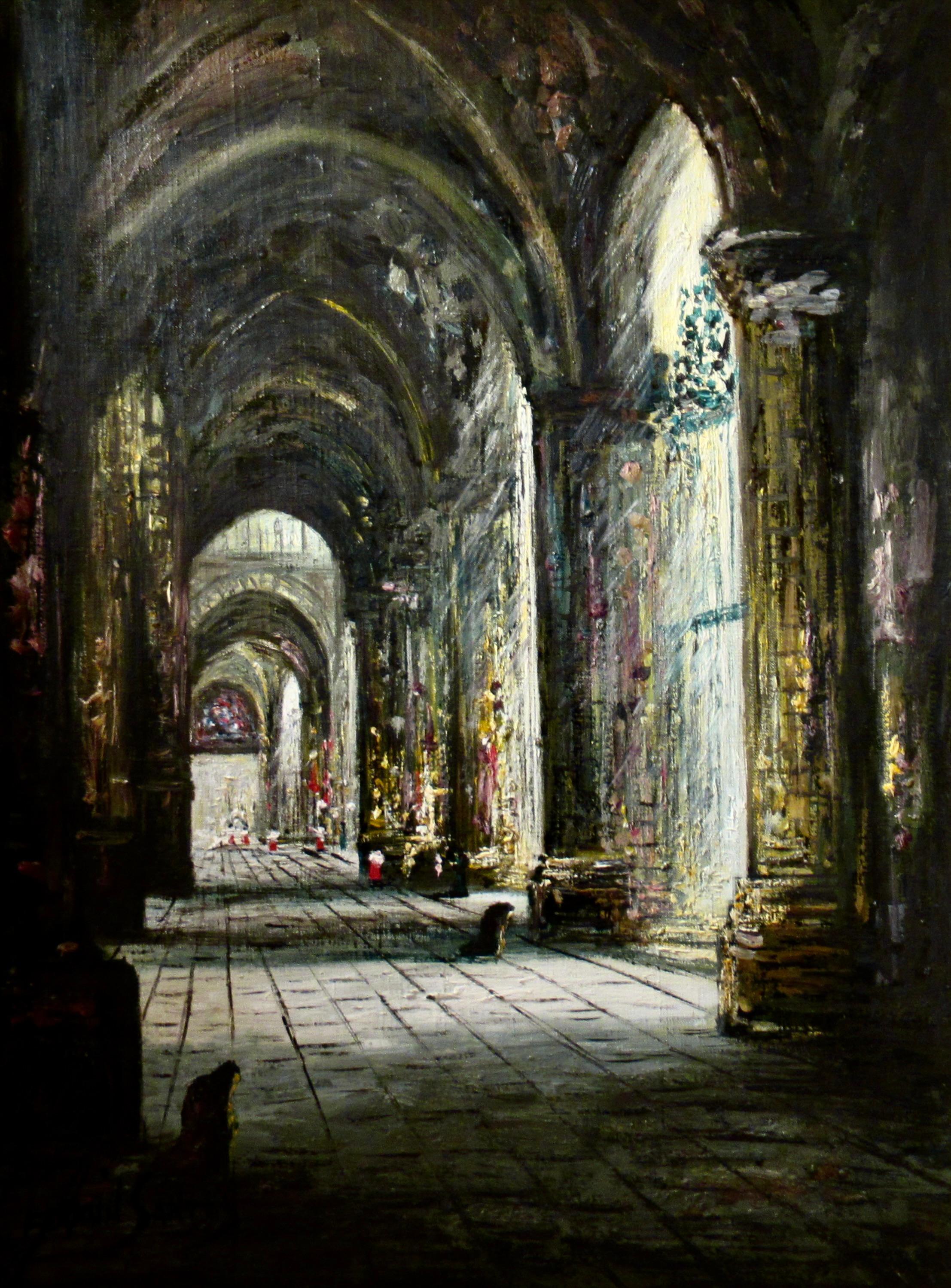 Kathedrale von Toledo, Spanien II – Painting von Fermin Santos Alcalde