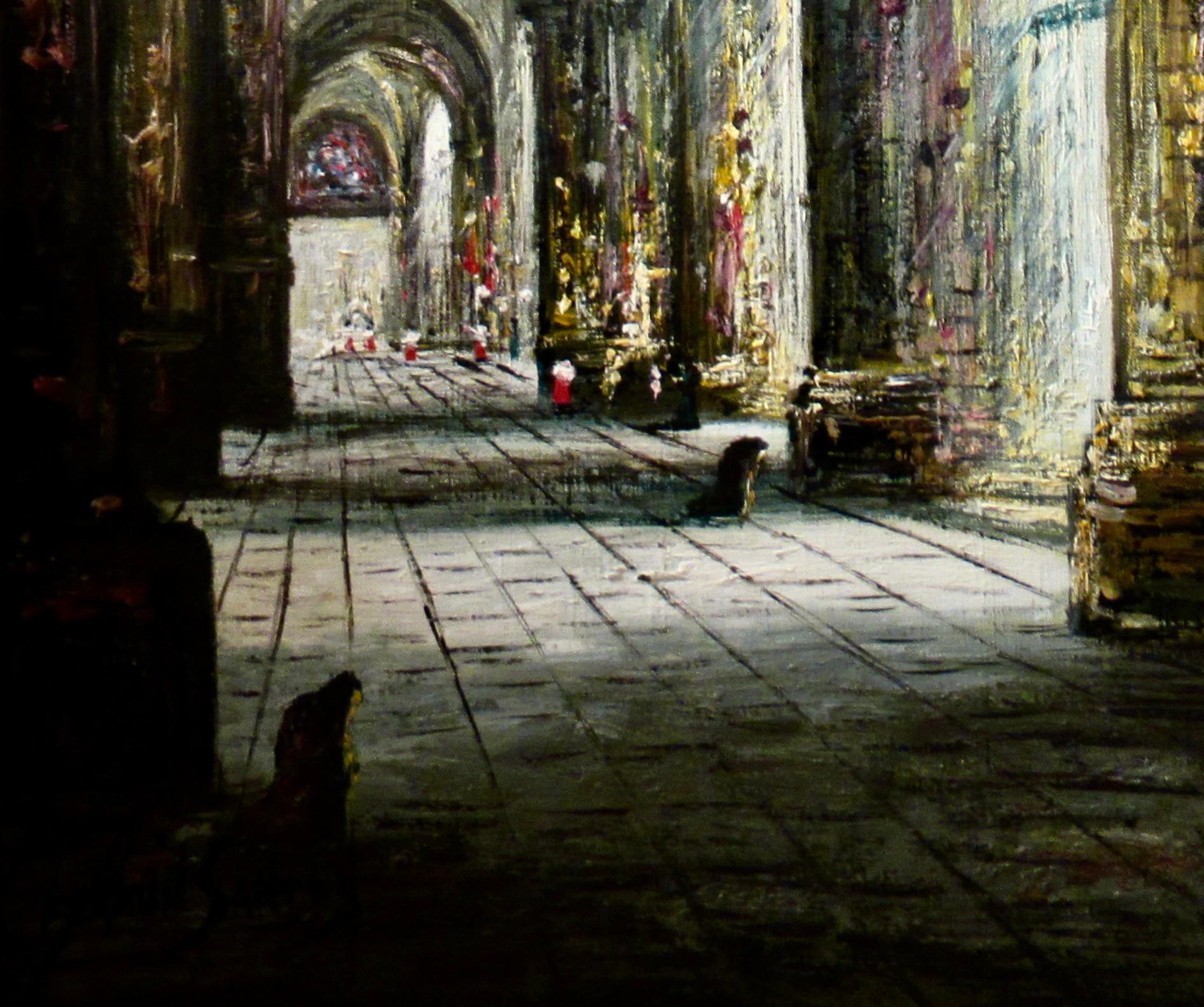 Catedral de Toledo, Espana II - Impressionist Painting by Fermin Santos Alcalde