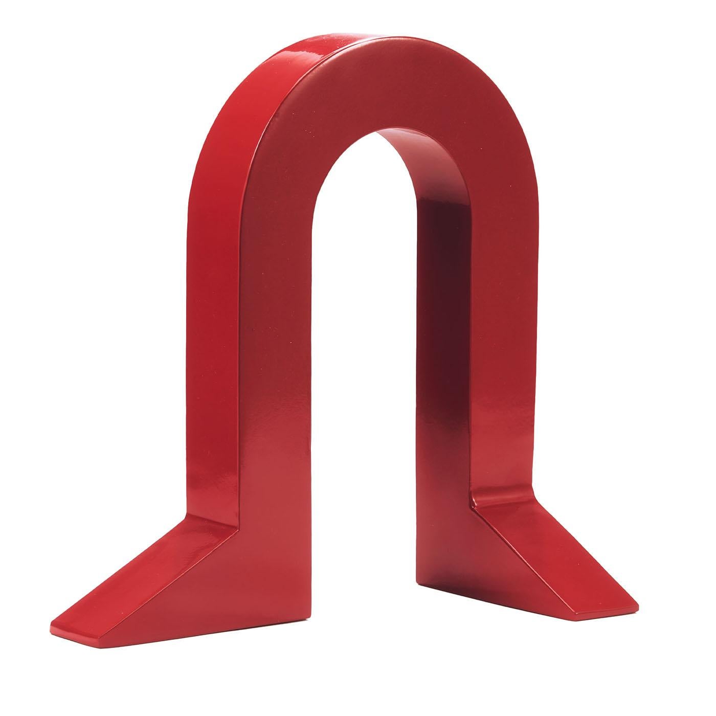 Contemporary Fermo Red Doorstop by Martinelli Venezia For Sale