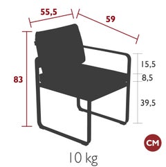 Fermob - Bellevie Dining Armchair (Chair with arms) - Acapulco Blue