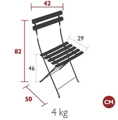 Fermob - BISTRO Natural Folding Chair - Ice Mint - Set of 2 chairs