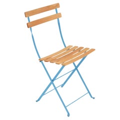 Fermob - Chaise pliante BISTRO Natural - Maya Blue  - Ensemble de 2 chaises