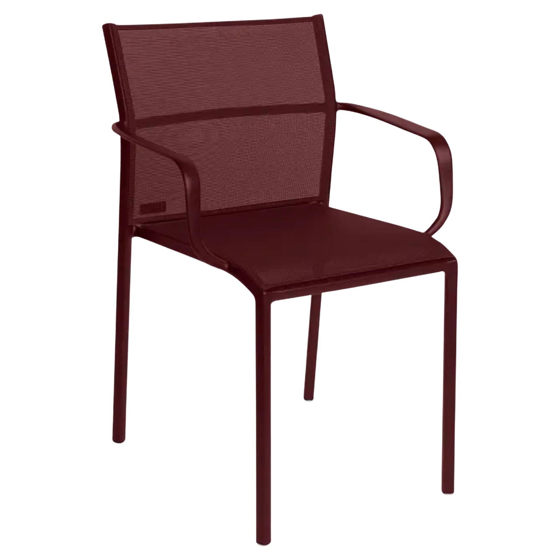 Fermob - Cadiz Armchair (Chair with arms) Stereo Black Cherry - Set of 2 chairs For Sale