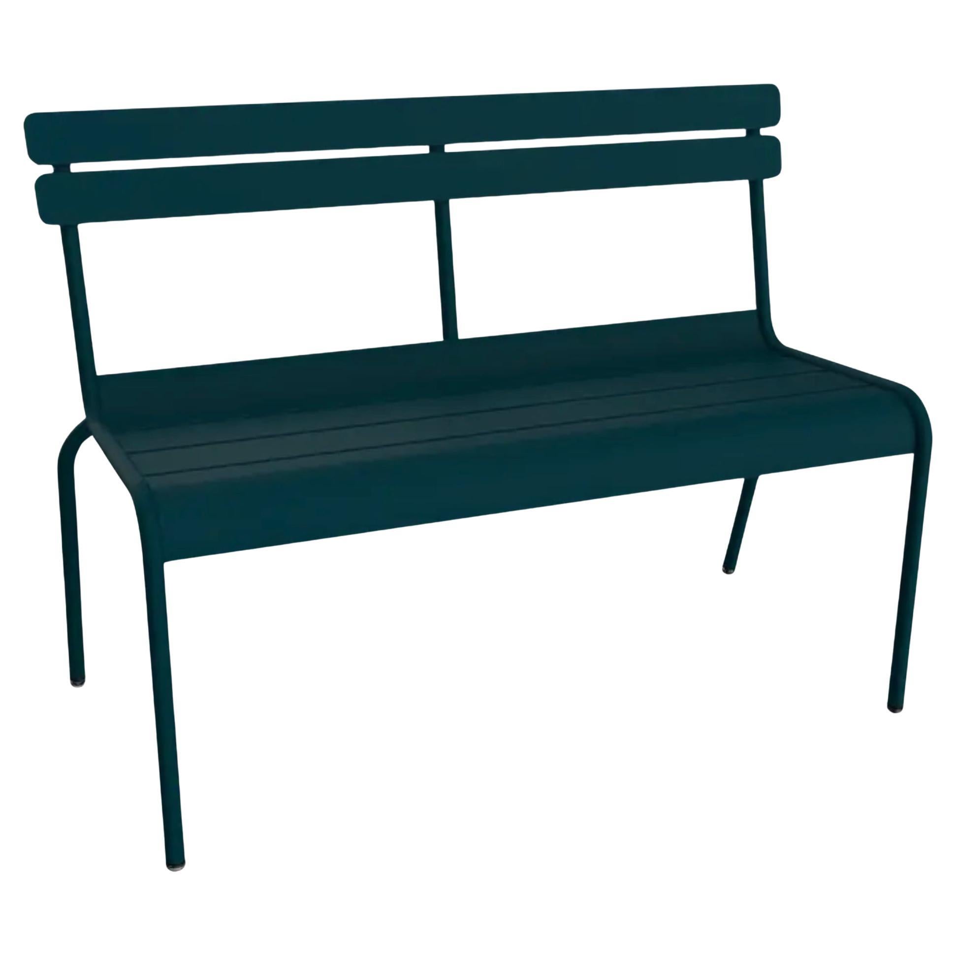 Fermob – Luxembourg 2/3-Seater Bench with Backrest - Acapulco Blue in vendita