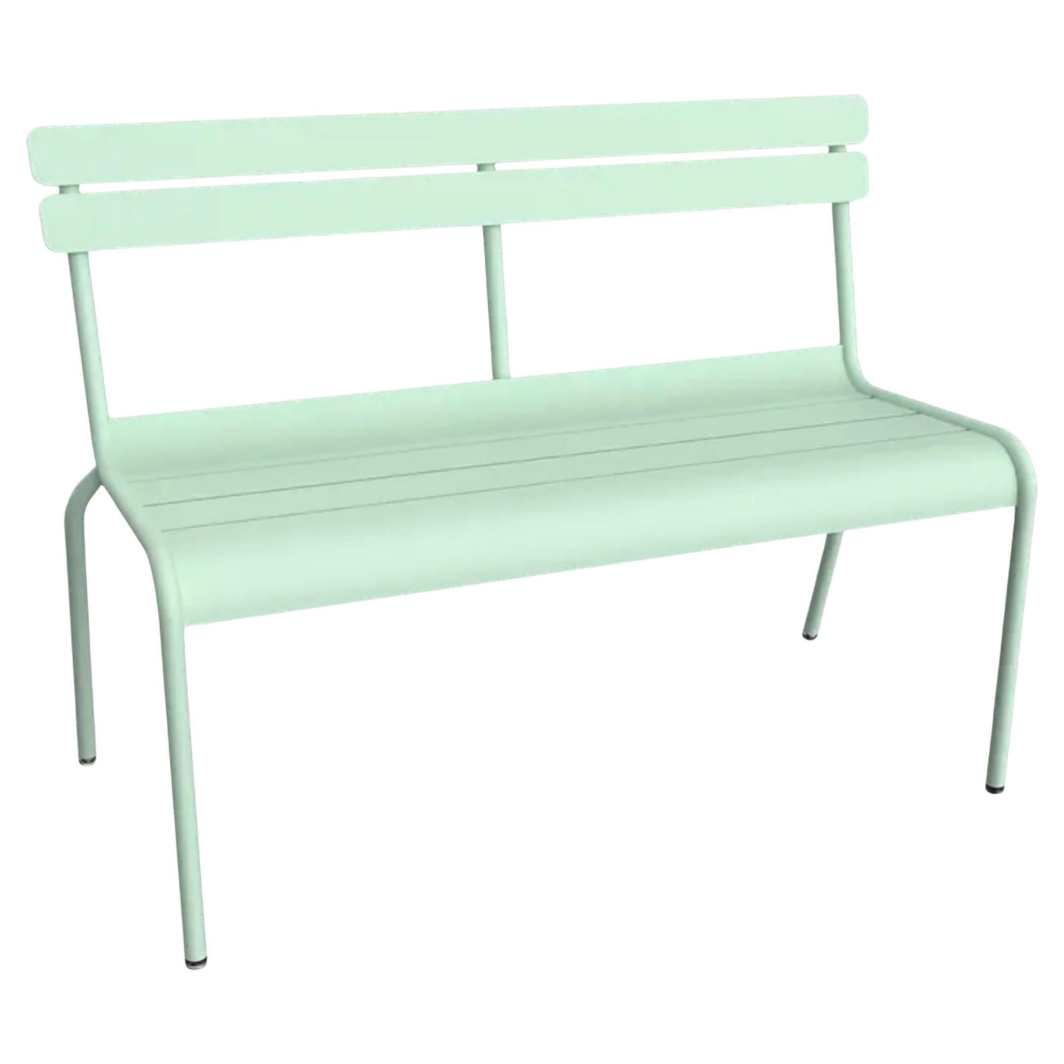 Fermob - Luxembourg 2/3-Seater Bench with Backrest - Ice Mint For Sale