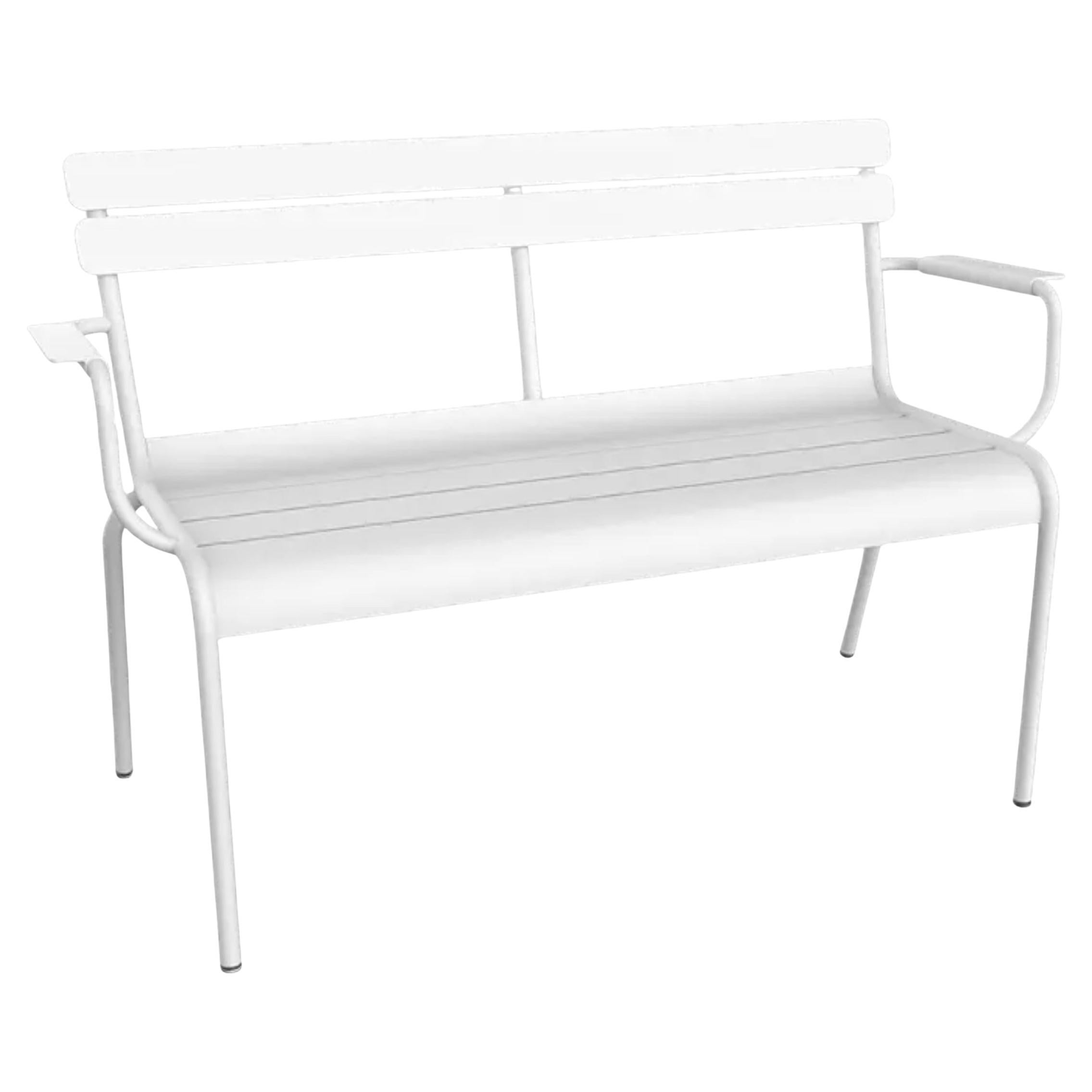 Fermob – Luxembourg 2-Seater Garden Bench with Armrests - Cotton White