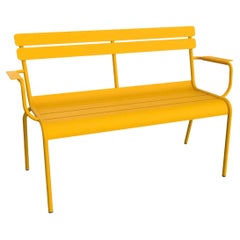 Fermob - Luxembourg 2-Seater Garden Bench with Armrests -  Honey