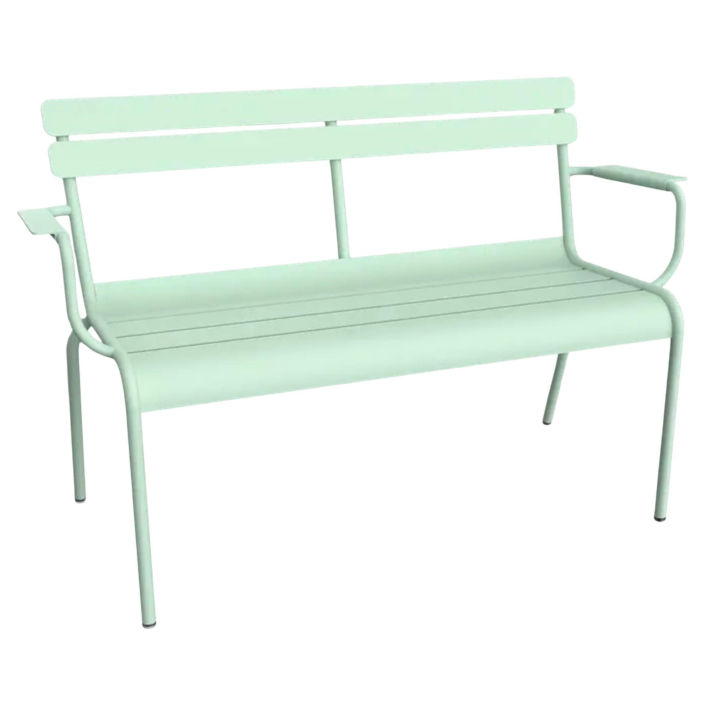Fermob - Luxembourg 2-Seater Garden Bench with Armrests - Ice Mint