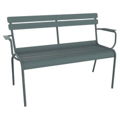 Fermob - Banc de jardin 2 places Luxembourg avec accoudoirs - Storm Grey