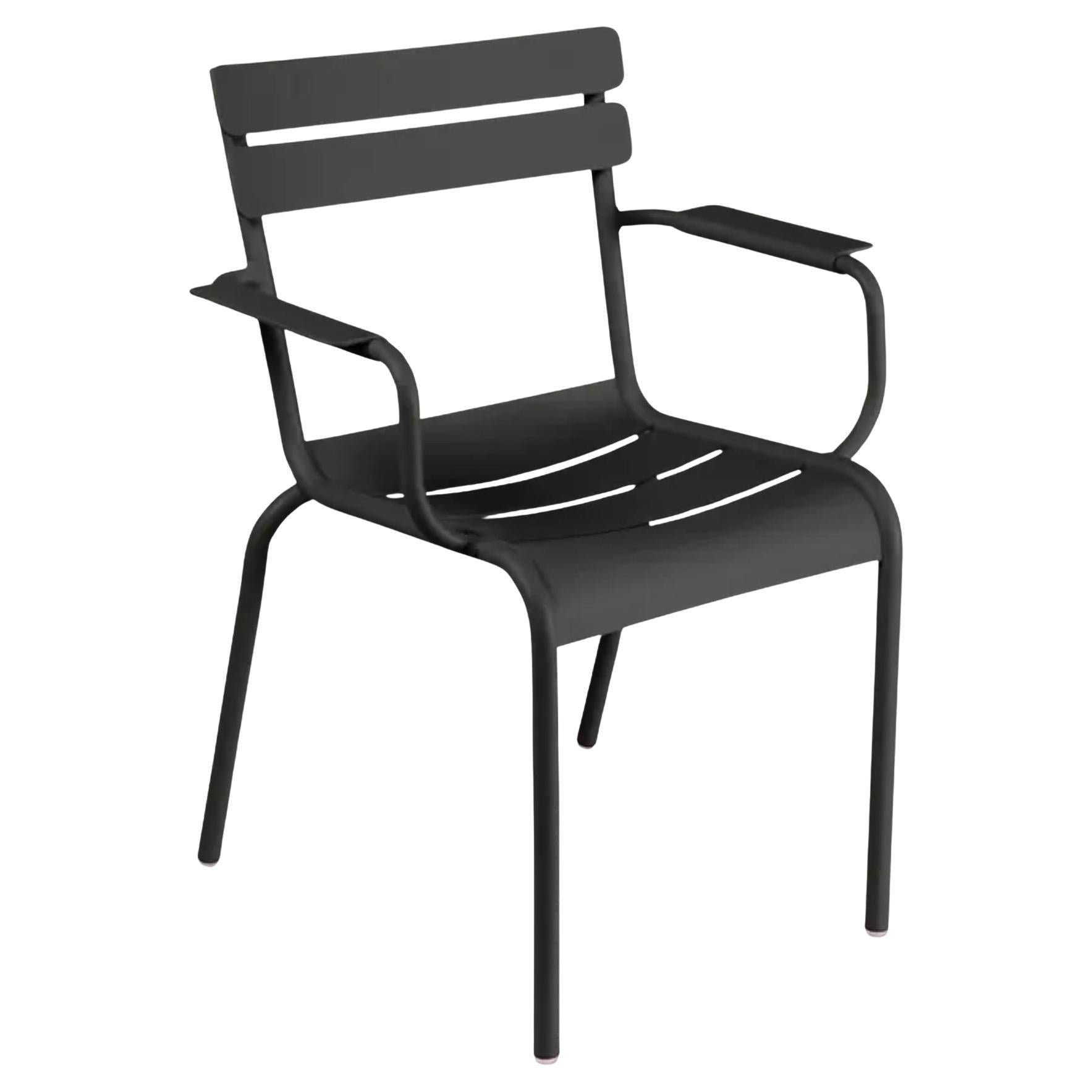 Fermob - Fauteuil Luxembourg (Chaise avec accoudoirs) - Liquorice