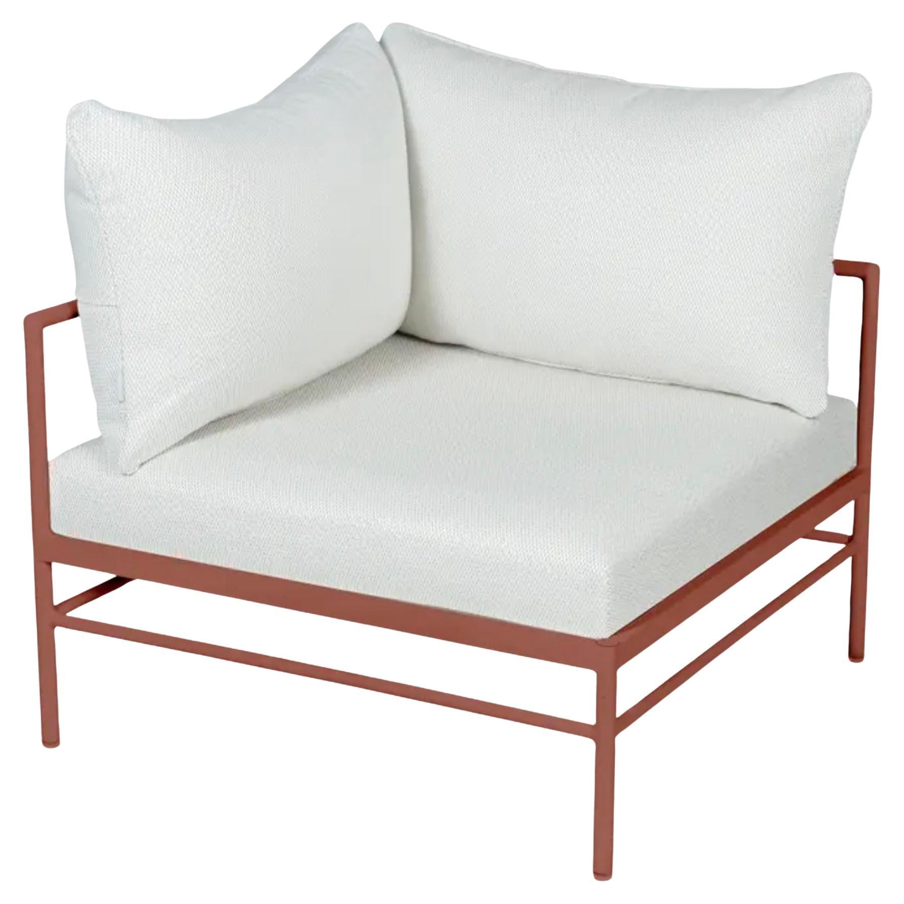 Fermob – RIVAGE Corner Armchair - Red Ochre - Pearl cushions