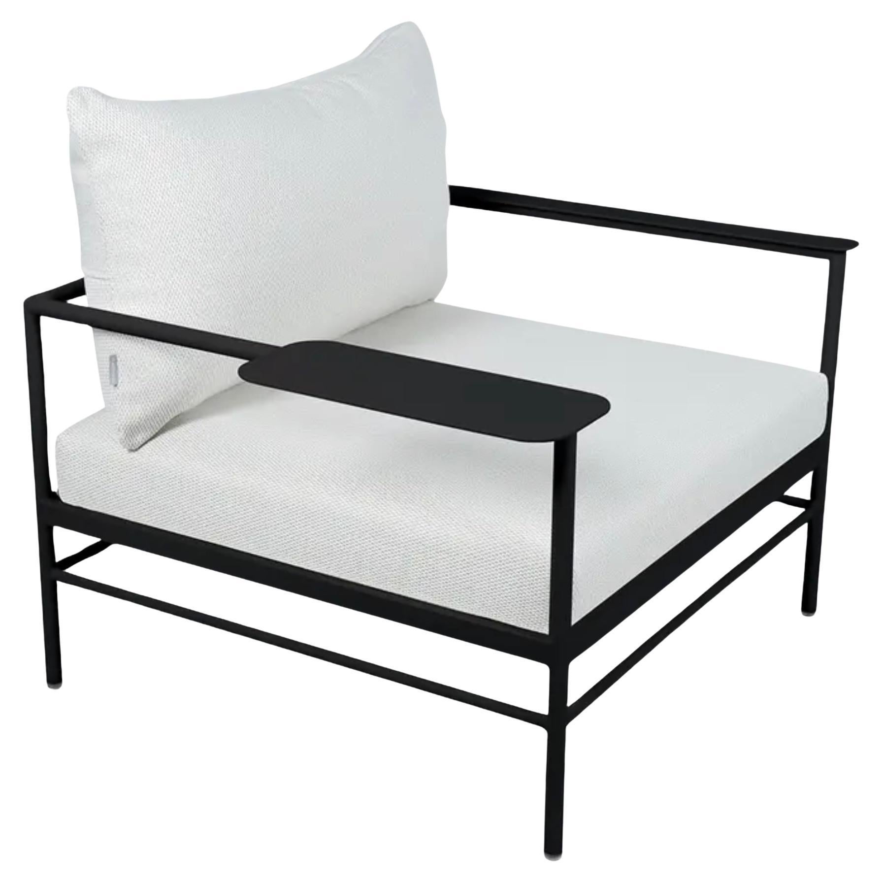 Fermob - Fauteuil bas RIVAGE - Réglisse - Coussins en perle