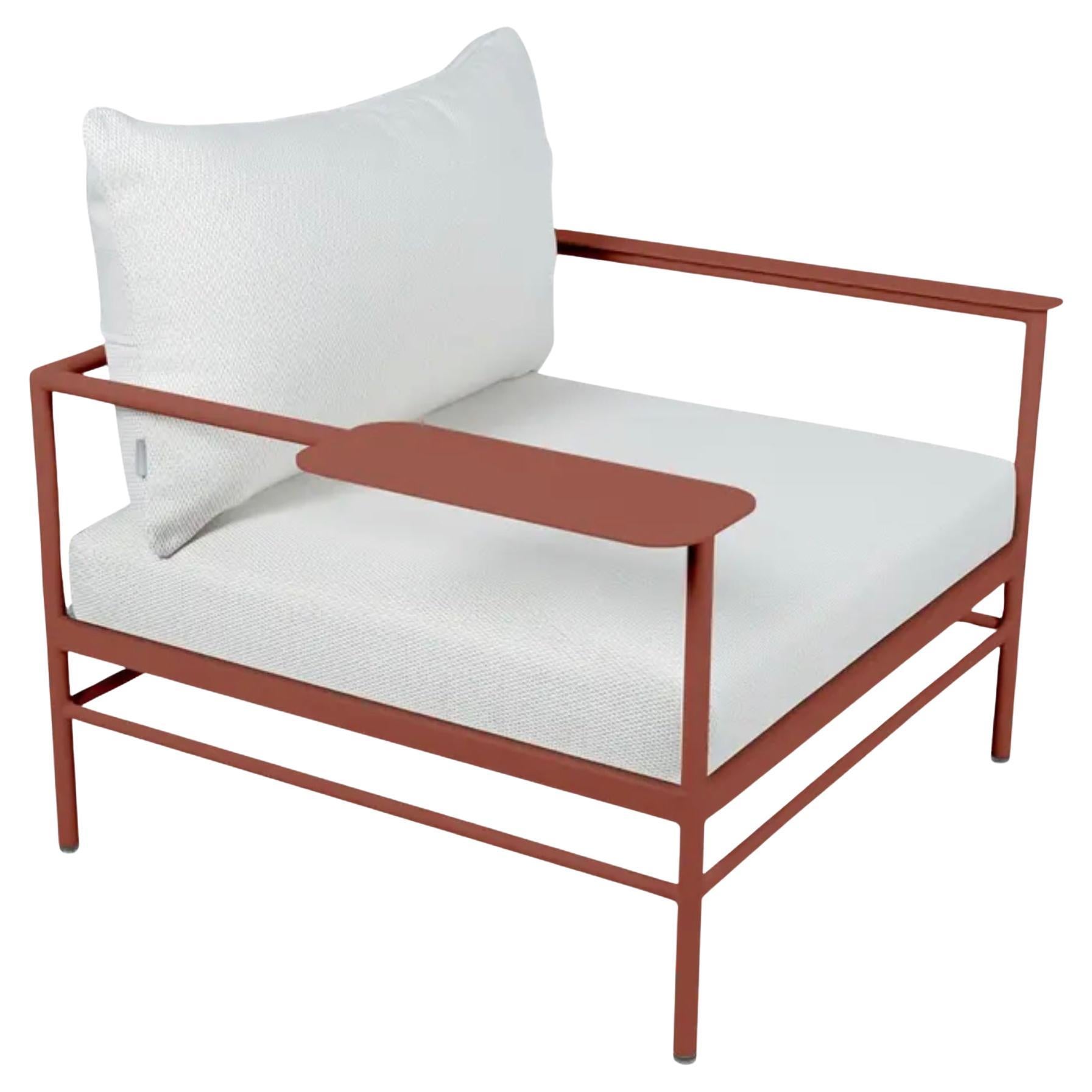Fermob – RIVAGE Low Armchair - Red Ochre - Pearl cushions