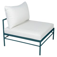Fermob - RIVAGE Chaise basse sans accoudoirs - Bleu Acapulco - Coussins en perle