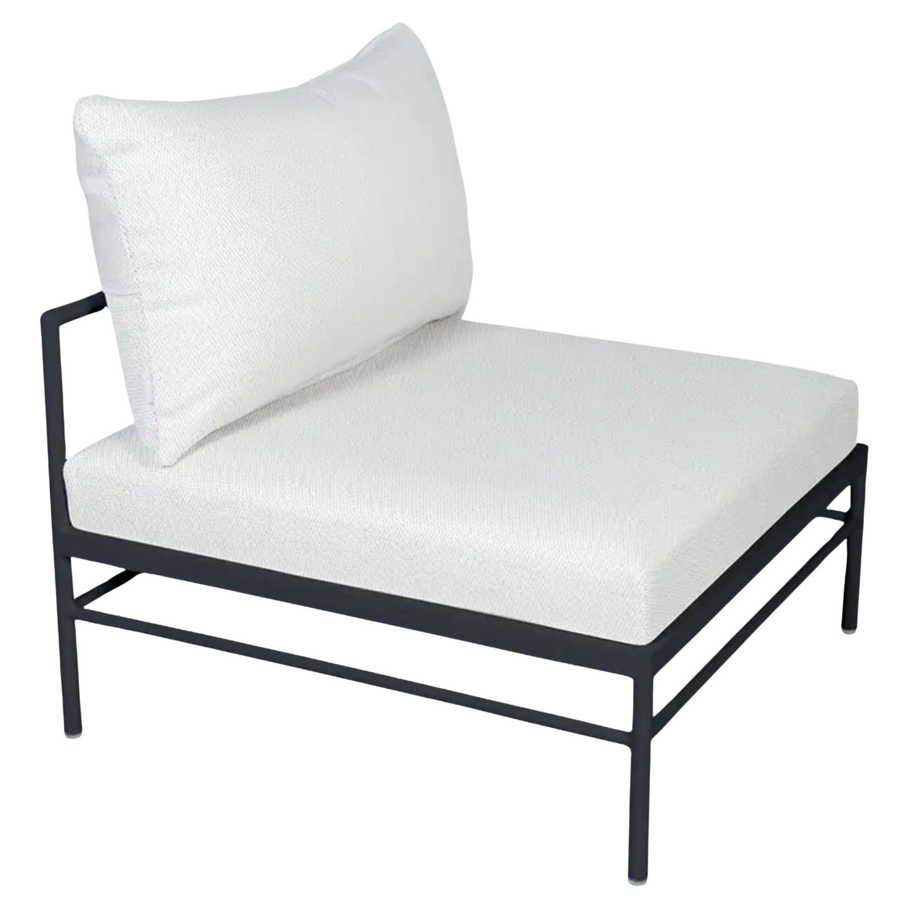 Fermob - RIVAGE Chaise basse sans accoudoirs - Anthracite - Coussins Pearl