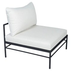 Fermob - RIVAGE Chaise basse sans accoudoirs - Anthracite - Coussins Pearl