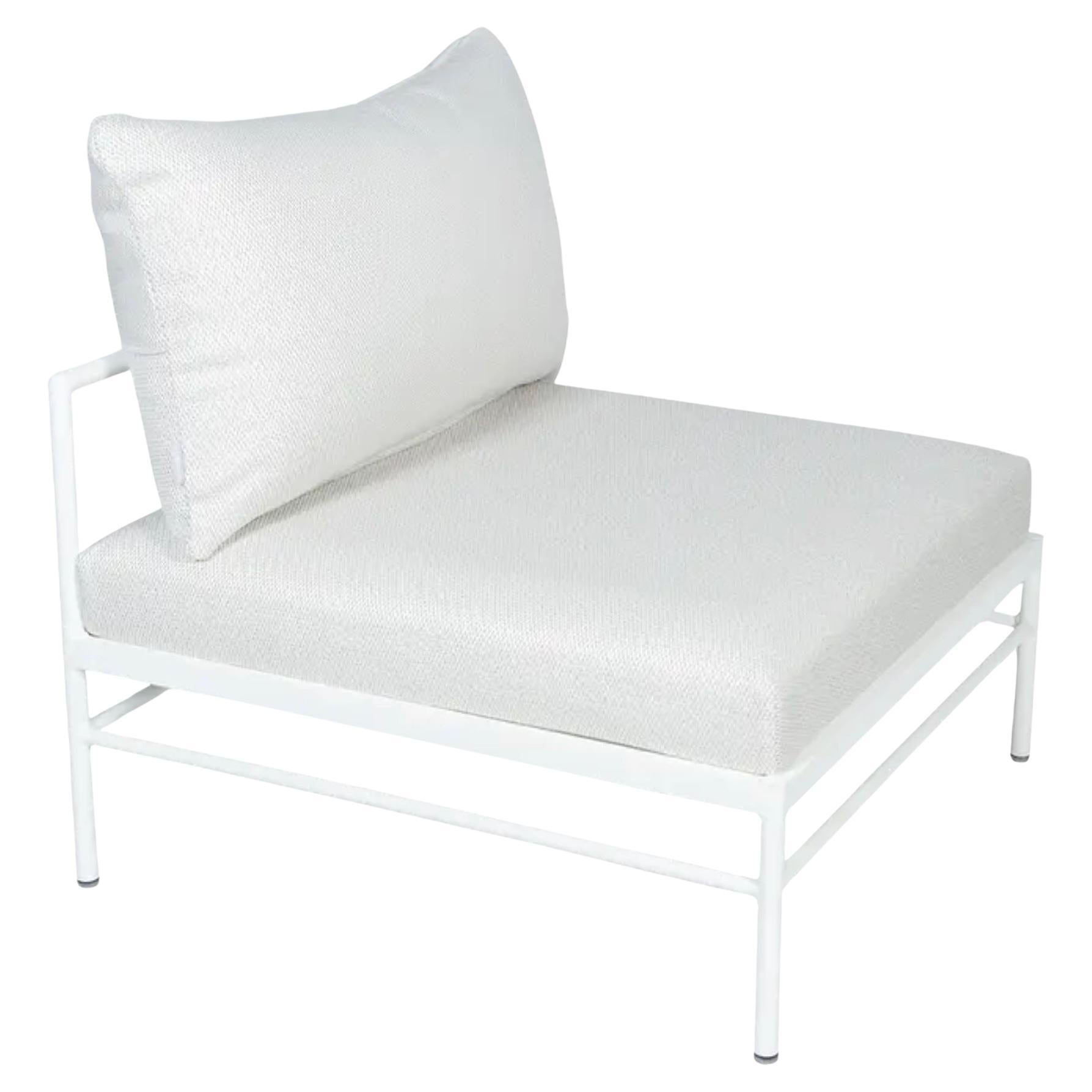 Fermob - RIVAGE Chaise basse sans accoudoirs - Blanc coton - Coussins perlés