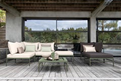Fermob - RIVAGE Low Chair without Armrests - Red Ochre - Pearl cushions
