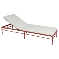 Fermob - Tumbona RIVAGE - Rojo Ocre - Cojines Perla Fermob - Tumbona RIVAGE - Rojo Ocre - Cojines Perla