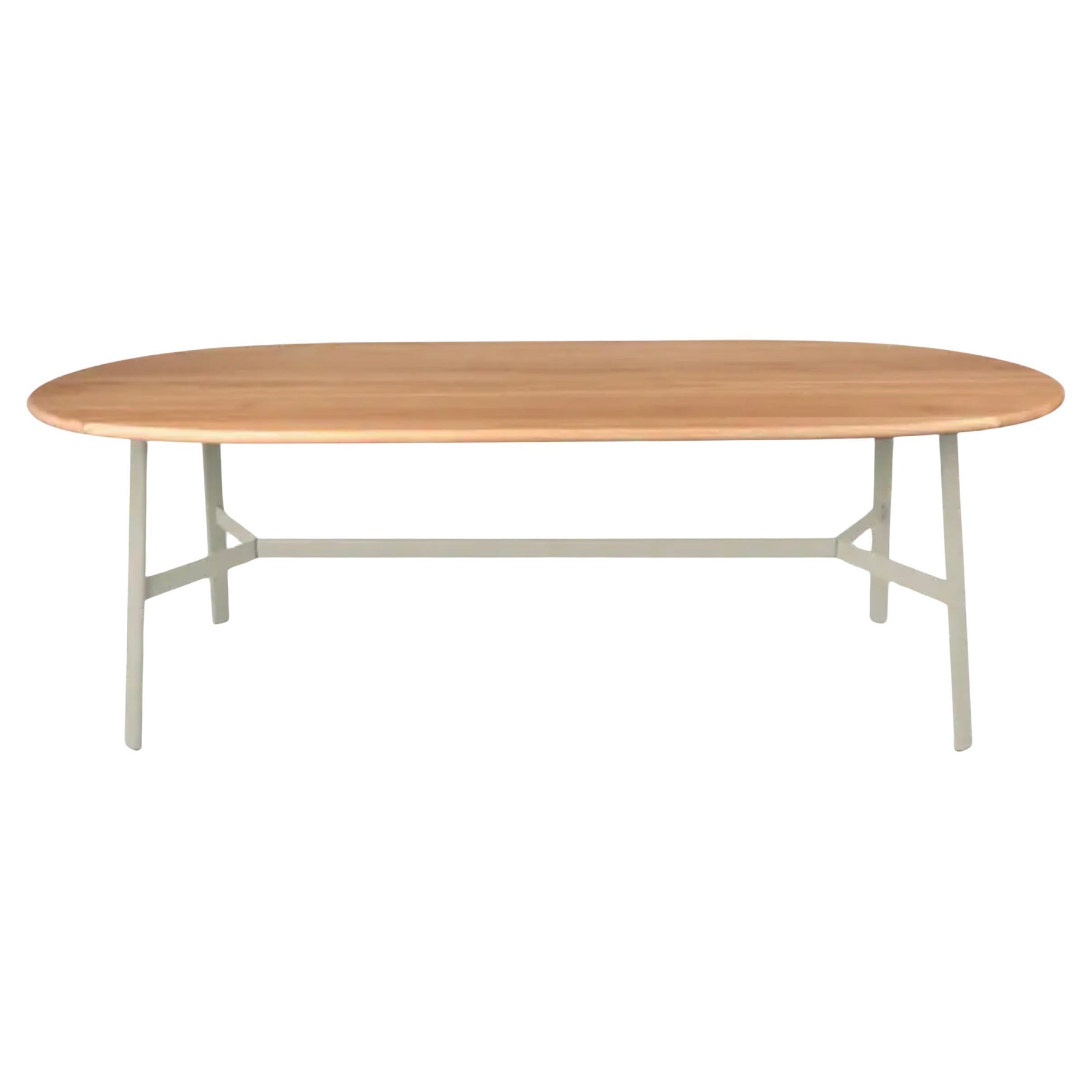 Fermob – SO’O Oval Oak Table 220 × 95 cm - W 86.6 × D 37.4 inch - Clay Grey
