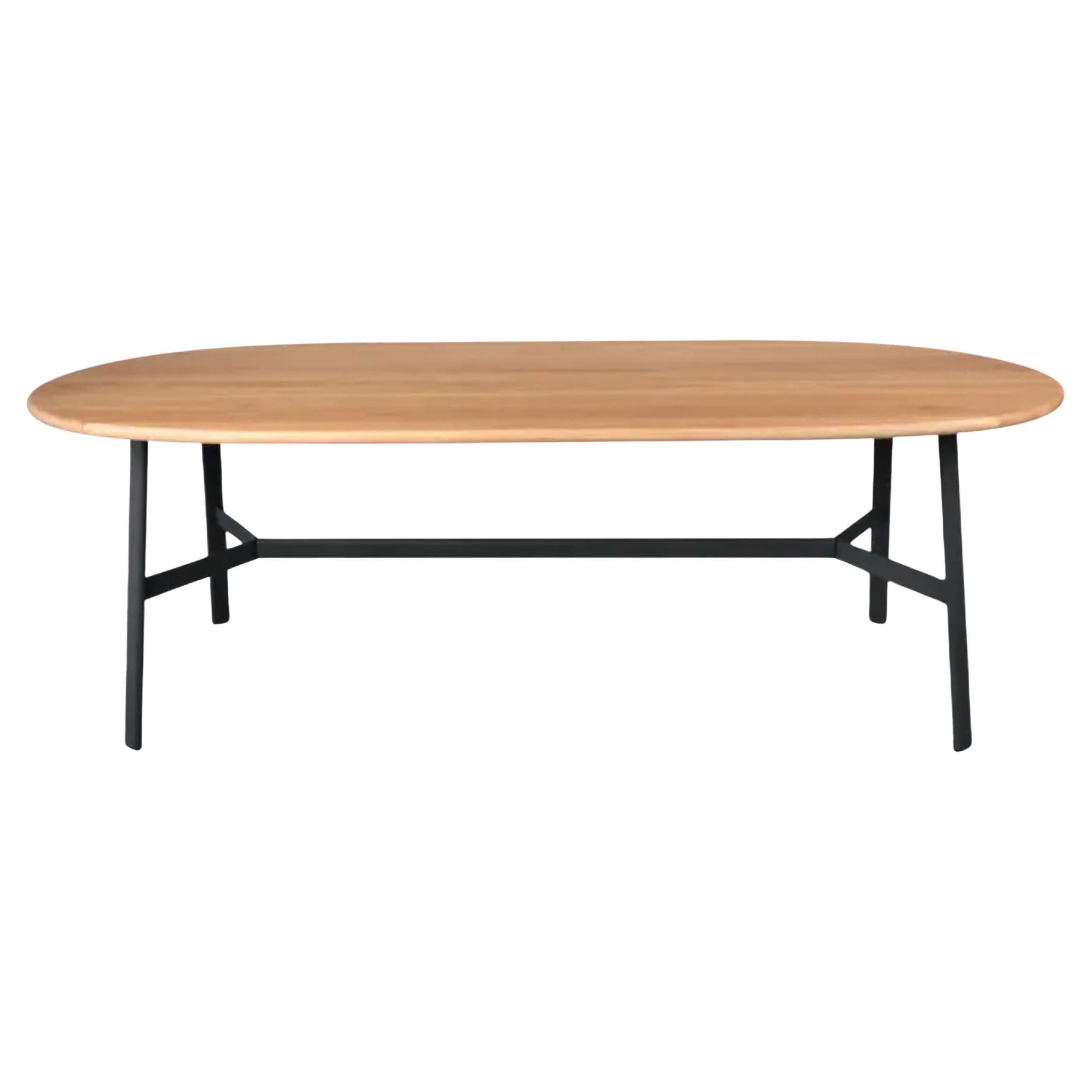 Fermob – SO’O Oval Oak Table 220 × 95 cm - W 86.6 × D 37.4 inch - Liquorice