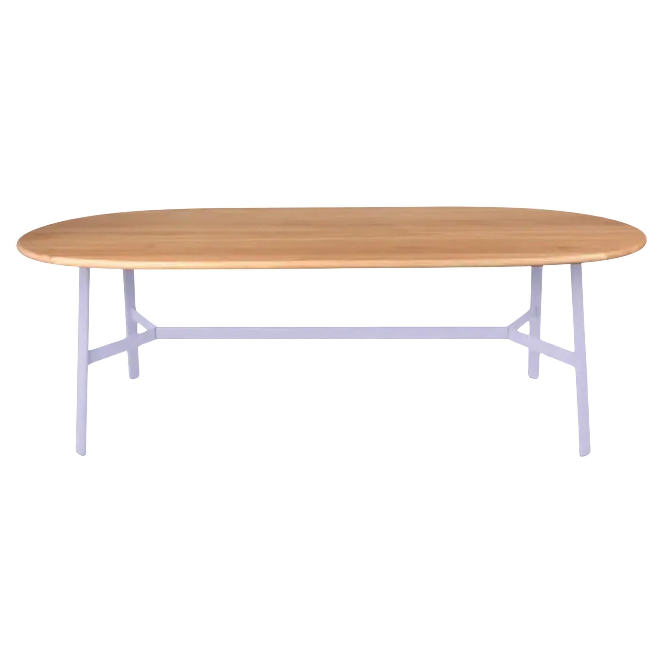 Fermob – SO’O Oval Oak Table 220 × 95 cm - W 86.6 × D 37.4 inch - Marshmallow