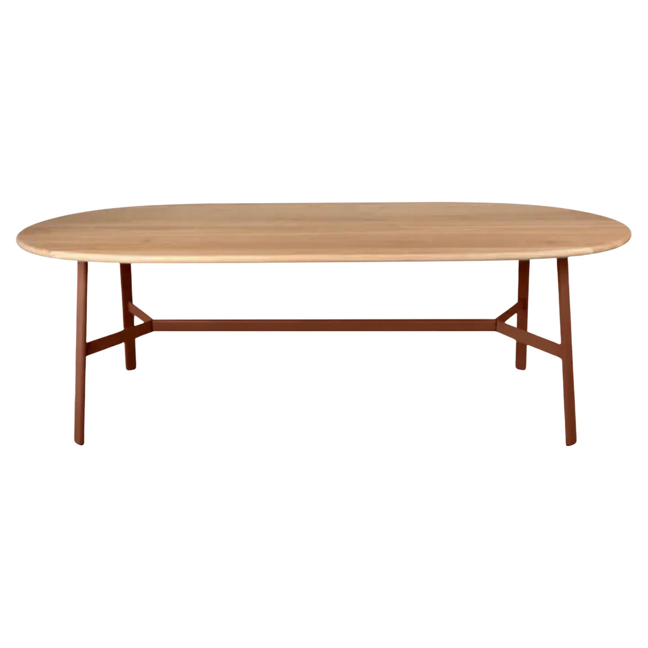 Fermob – SO’O Oval Oak Table 220 × 95 cm - W 86.6 × D 37.4 inch - Red Ochre