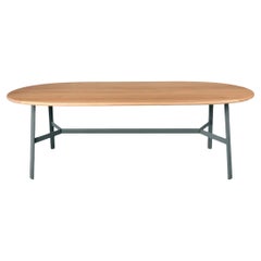 Fermob – SO’O Oval Oak Table 220 × 95 cm - W 86.6 × D 37.4 inch - Storm Grey