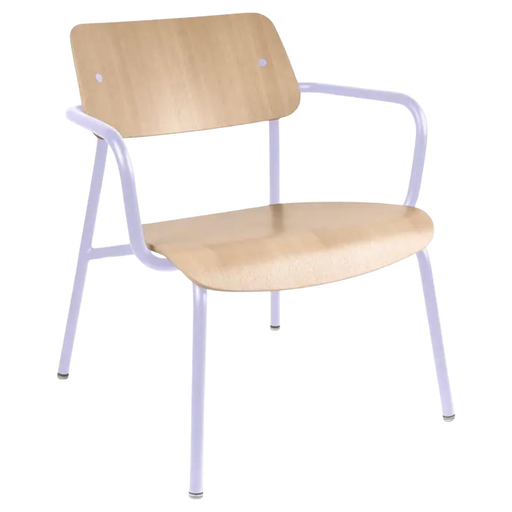 Fermob – STUDIE Oak Lounge Armchair - Marshmallow in vendita